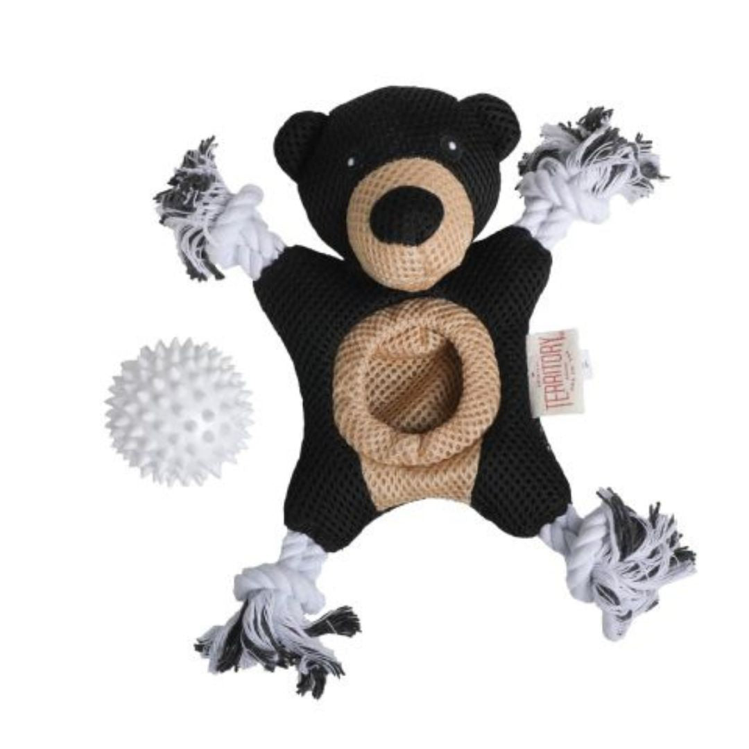 Territory Dog Toy 2 In 1 Black Bear 9 Inch