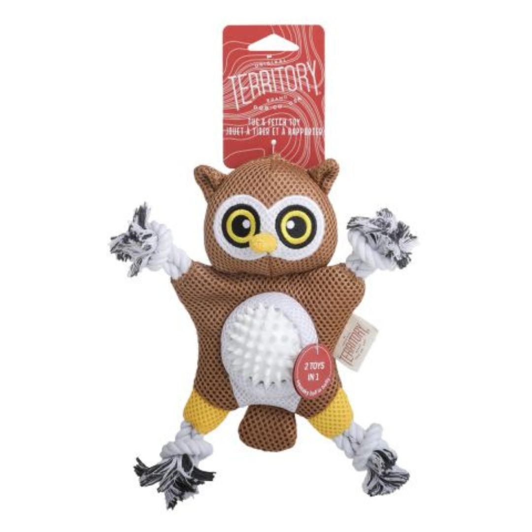 Territory Dog Toy 2 In 1 Owl 10 Inch