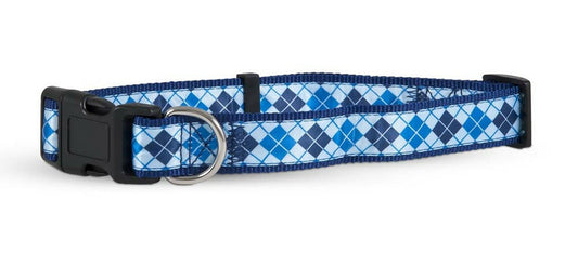 Aspen Ribbon Overlay Adjustable Dog Collar Blue 1ea/3/8In X 14-20 in, MD