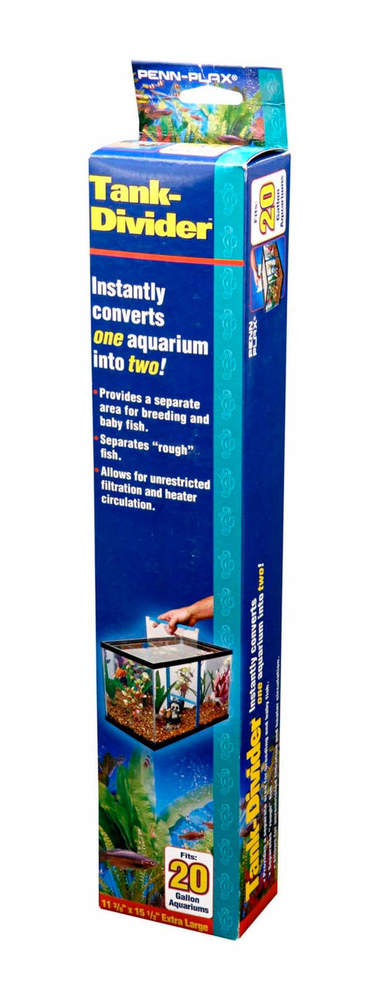 Penn-Plax Tank Divider Clear/Blue 1ea/20 gal, 11.37 X 15.5 in, XL