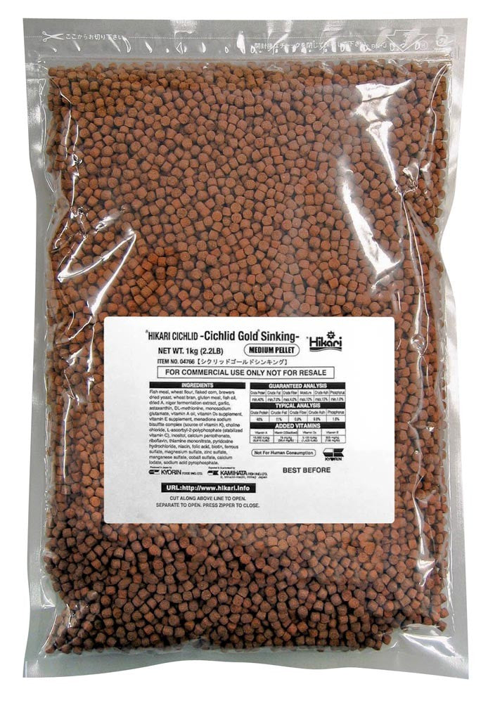 Hikari USA Cichlid Gold Sinking Pellets Fish Food 1ea/2.2 lb, MD