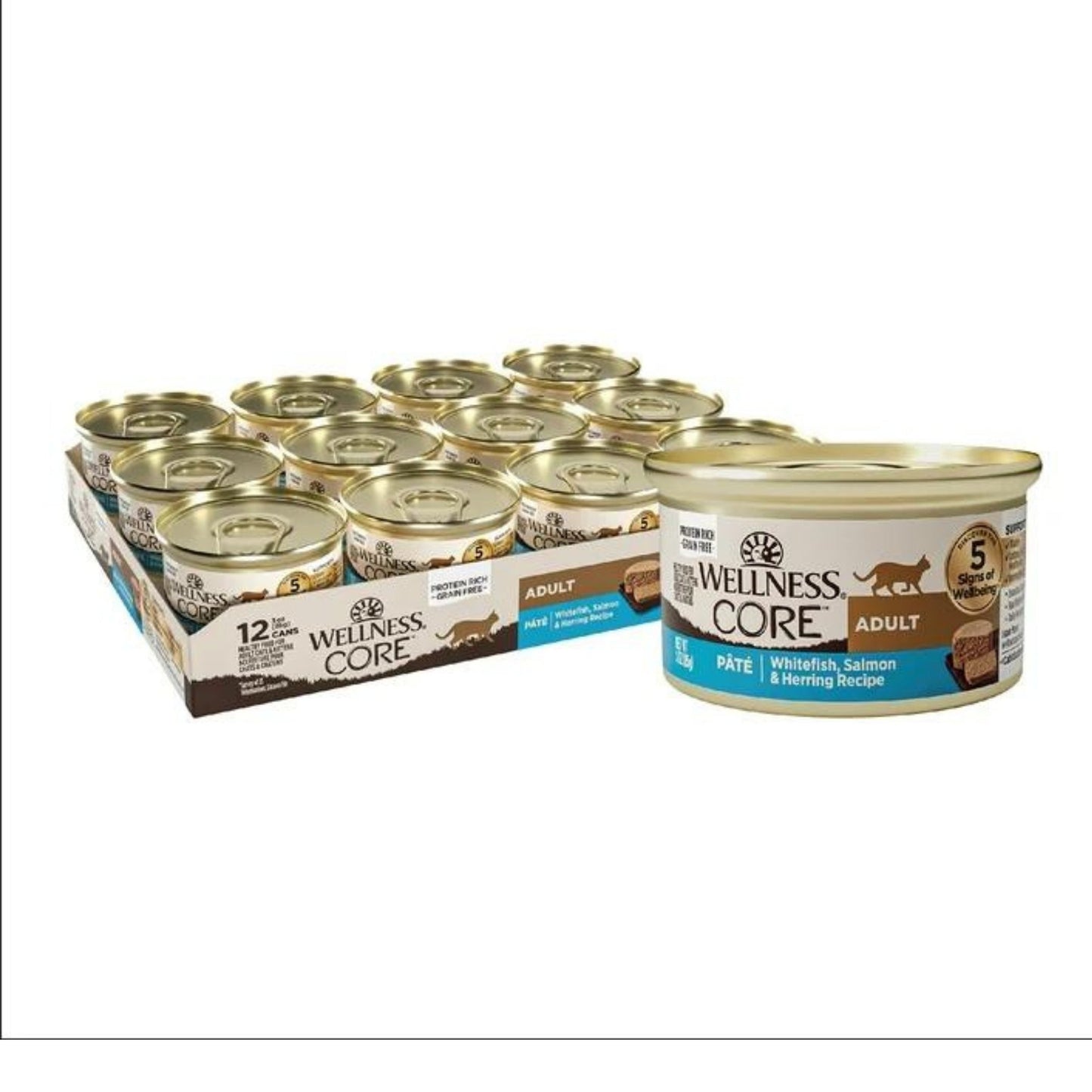 Wellness Cat Core Whitefish Salmon Herring Pate 3oz. (Case of 12)