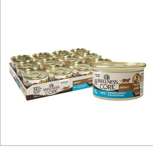 Wellness Cat Core Whitefish Salmon Herring Pate 3oz. (Case of 12)