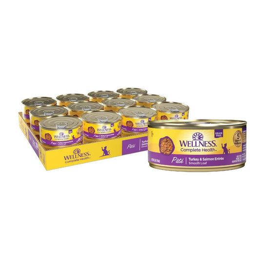 Wellness Cat Complete Health Grain-free Turkey Salmon Pate 5.5oz. (Case of 24)