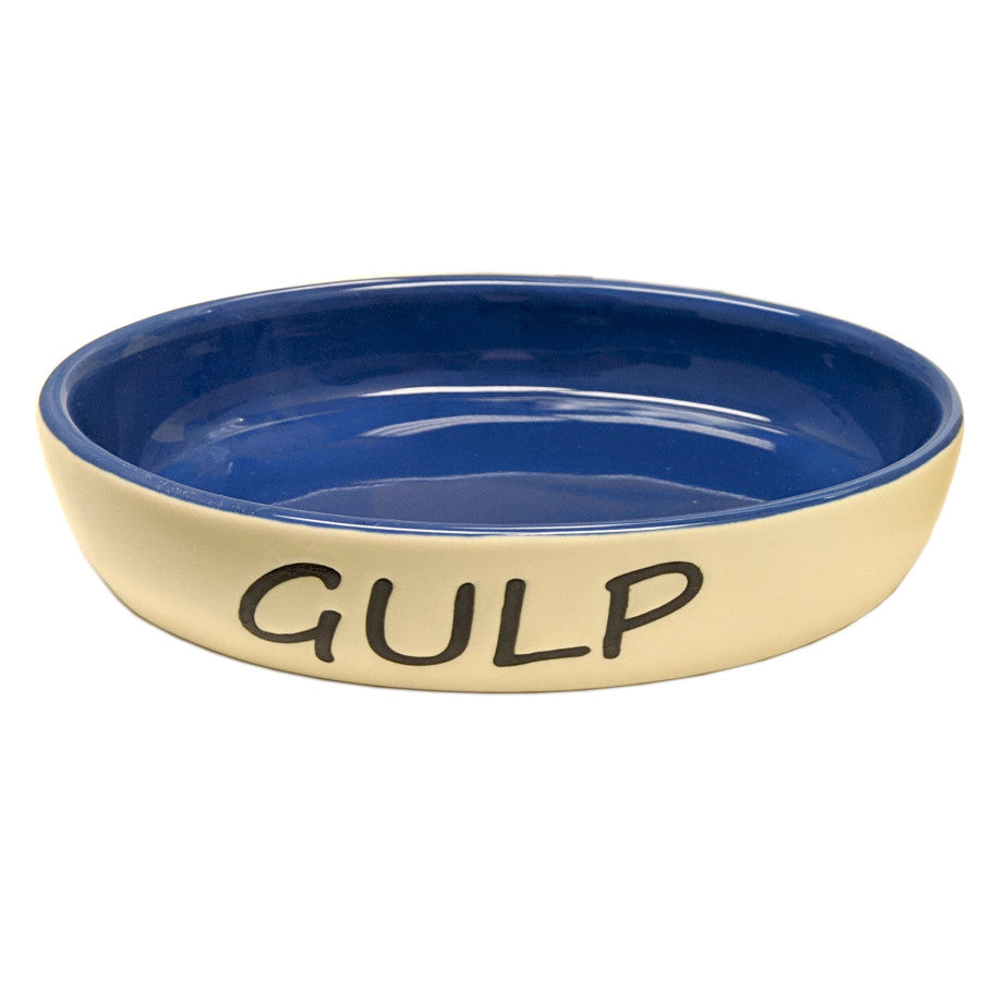 Spot Gulp Oval Cat Bowl Blue 6 In