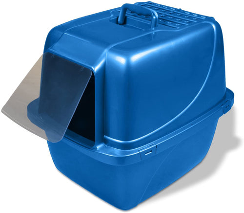 Van Ness Plastics Enclosed Cat Litter Box Blue 1ea/Extra-Giant