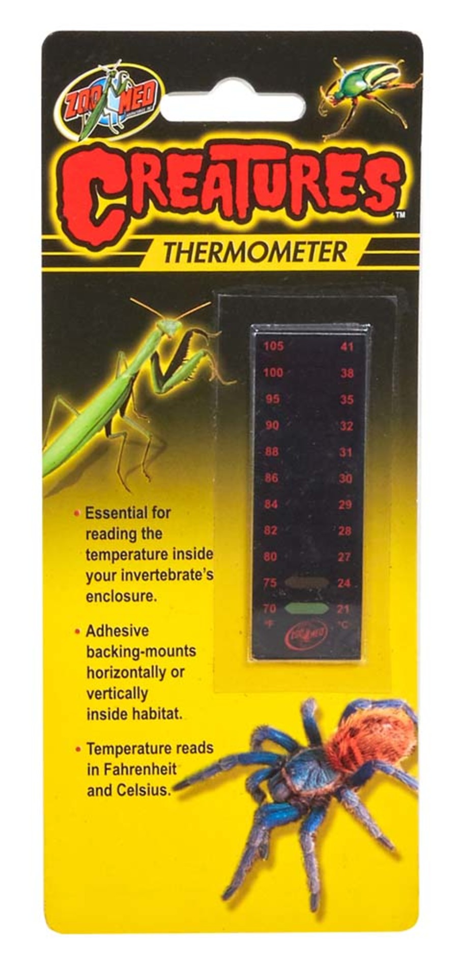 Zoo Med Creatures Thermometer Black 1ea