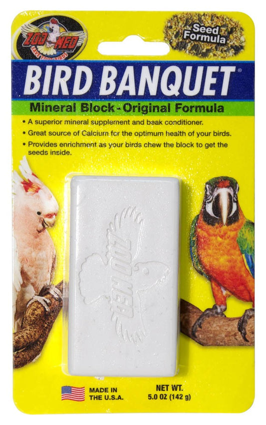 Zoo Med Bird Banquet Original Seed Formula Mineral Block White 1ea/5 oz, 1 ct, LG