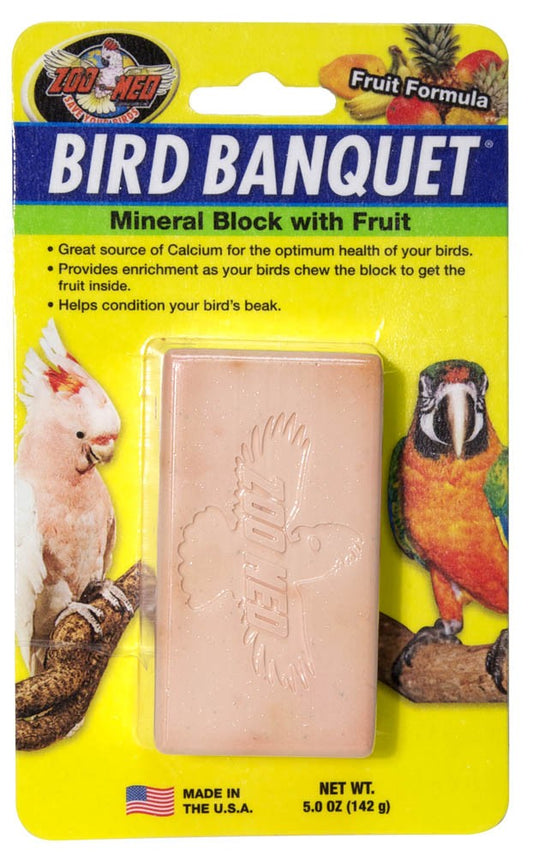 Zoo Med Bird Banquet Fruit Formula Mineral Block Pink 1ea/5 oz, LG