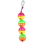 A and E Cages Happy Beaks Jingle Lattice Balls Toy 1.5in x 1.5in x 5.5in