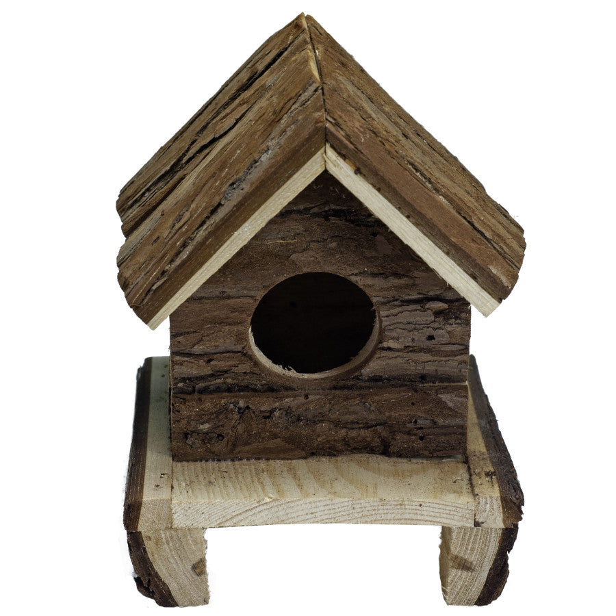 A E Cages Nibbles Log Cabin Small Animal Hut Deluxe Brown; 1ea-6In X 4.5In X 4.5 in