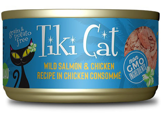 Tiki Pets Cat Napili Luau Wild Salmon & Chicken  2.8oz.(Case of 12)