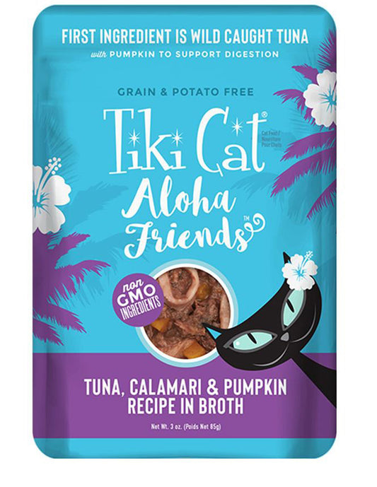 Tiki Pets Cat Aloha Friends Tuna and Calamari 3oz. Pouch (Case of 12)