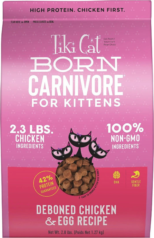 Tiki Pet Cat Carnivore Kitten Grain Free Chicken and Eggs 2.8lbs.