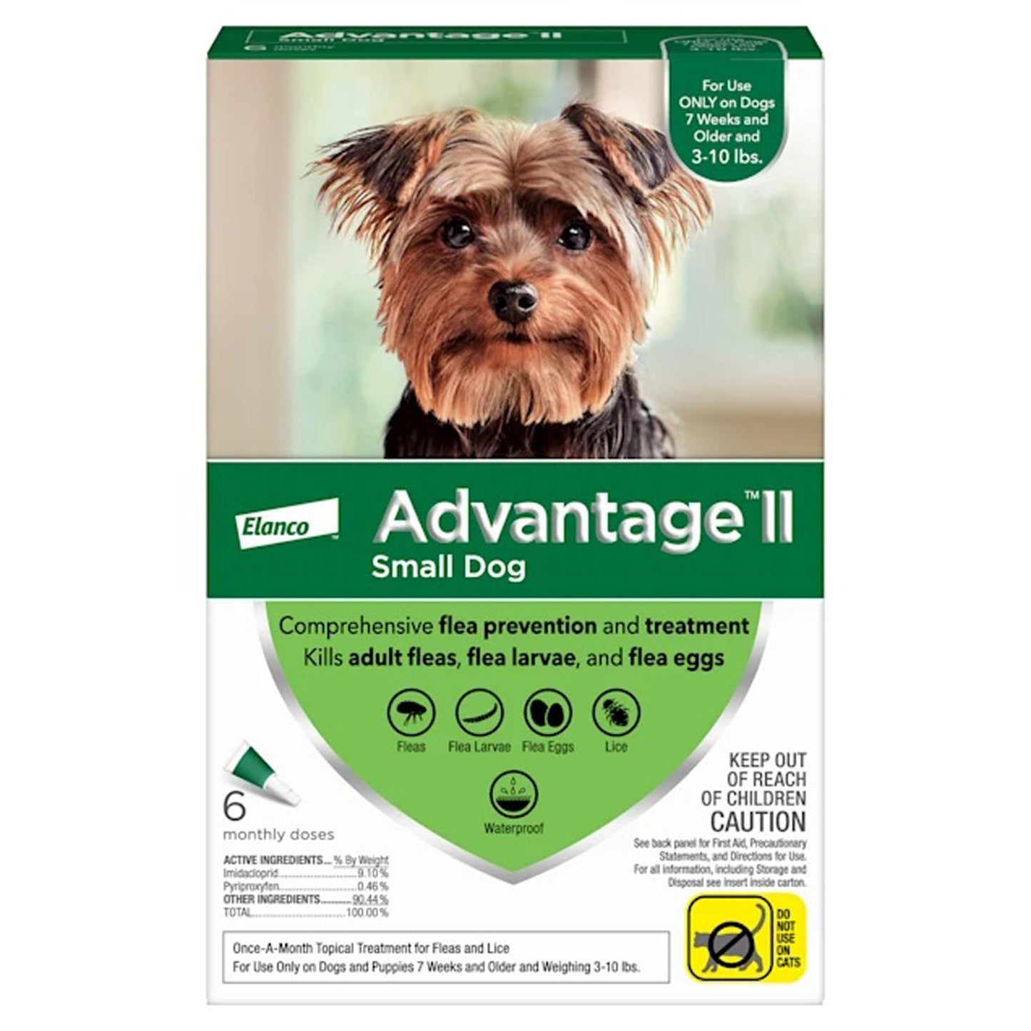 **Advantage Ii Dog Small Green 6-Pack