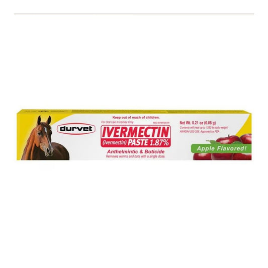 Durvet Ivermectin Paste 1.87% For Horses 6.08g