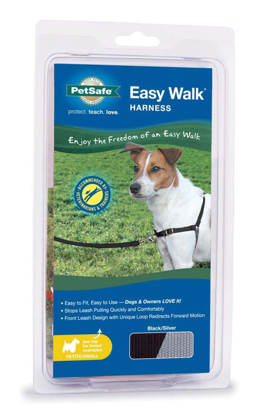 PetSafe Easy Walk Dog Harness Black/Silver 1ea/Petite/SMall