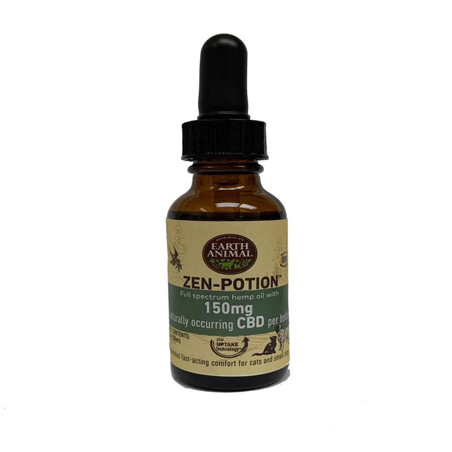 Earth Animal NatureS Comfort Potion For Dogs And Cats - Full Spectrum Hemp Oil Drops With Naturally Occurring Cbd, 150Mg