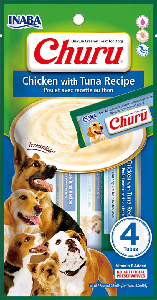 **Inaba Dog Churu Tubes Chicken Tuna 2oz. (6 Count)