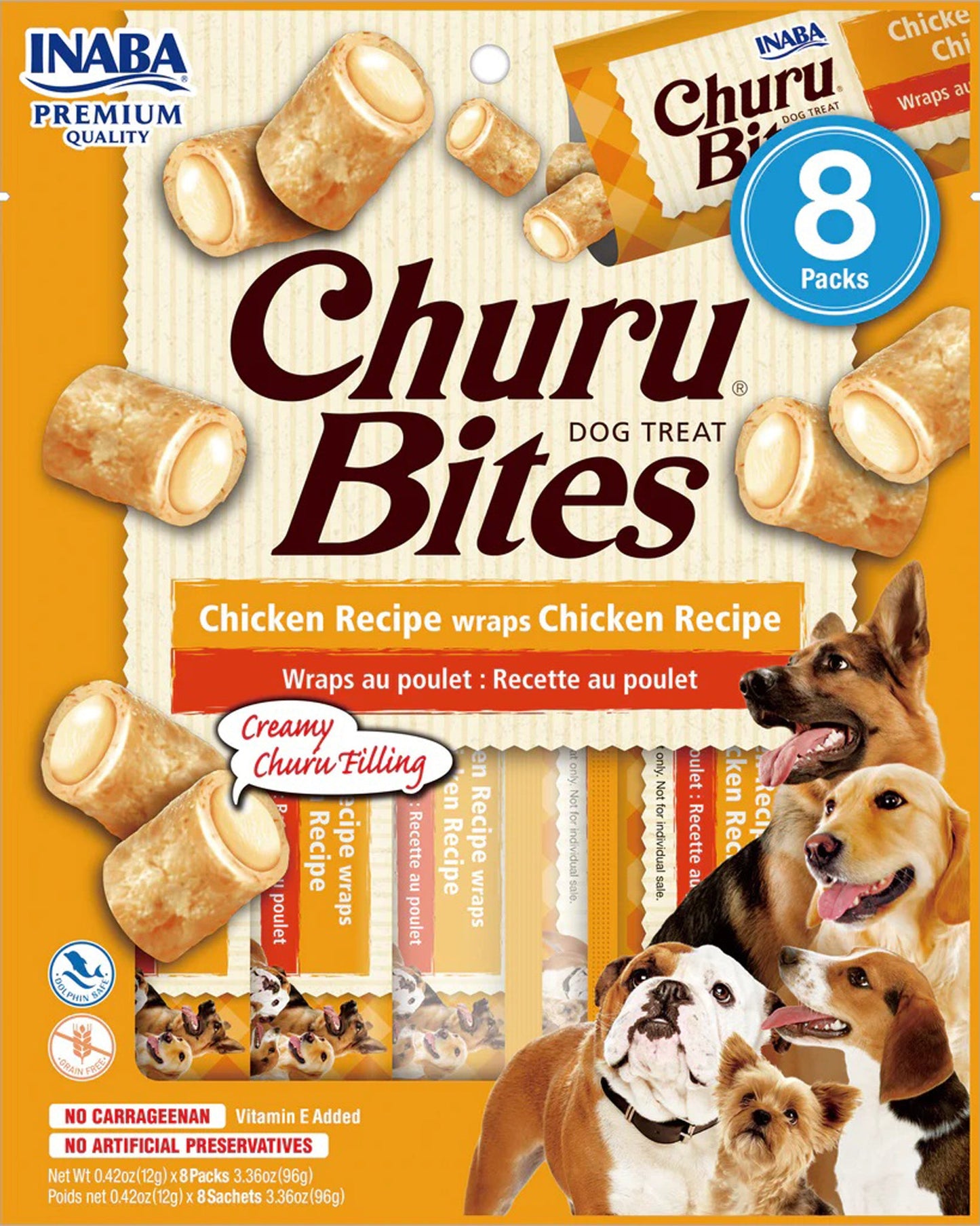 **Inaba Dog Churu Bite Chicken Wr Aps 6Ct/3.36Oz