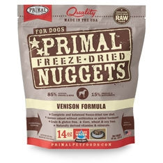 Primal Pet Foods Freeze Dried Dog Food- Venison 5.5oz.