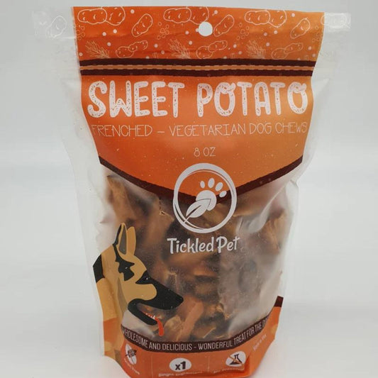 **Tickled Pet Dog 16oz. Sweet Potato Chews Frenched