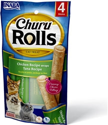 **Inaba Cat Churu Rolls Chicken Wrap Tuna 1.04oz. (6 Count)