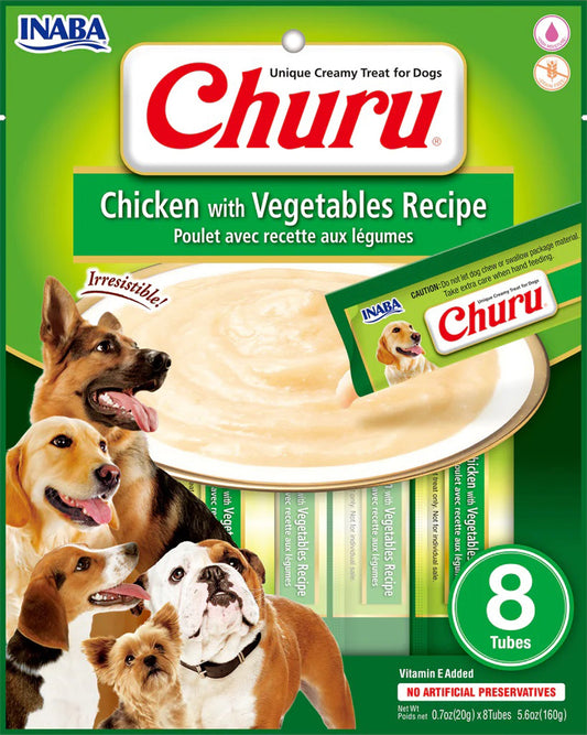 **Inaba Dog Churu Chicken Veg 5.6oz. (6 Count)