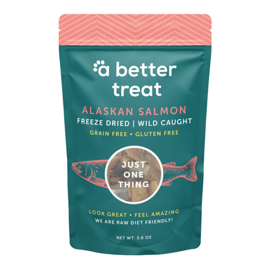 A Better Treat Just One Thing Freeze Dried Dog and Cat Treats Wild Caught Salmon 3oz. (Case of 6)  2 case minimum