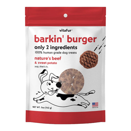 Vitafur Barkin Burger Dog 5oz. Nature's Beef Sweet Potato