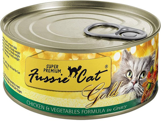 **Fussie Cat Gold Chicken Veg Gravy 2.82oz. (Case of 24)