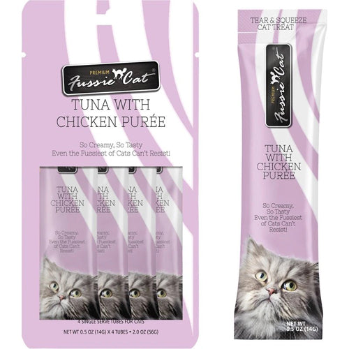 **Fussie Cat Treat Tuna With Chicken Puree 2oz/18count