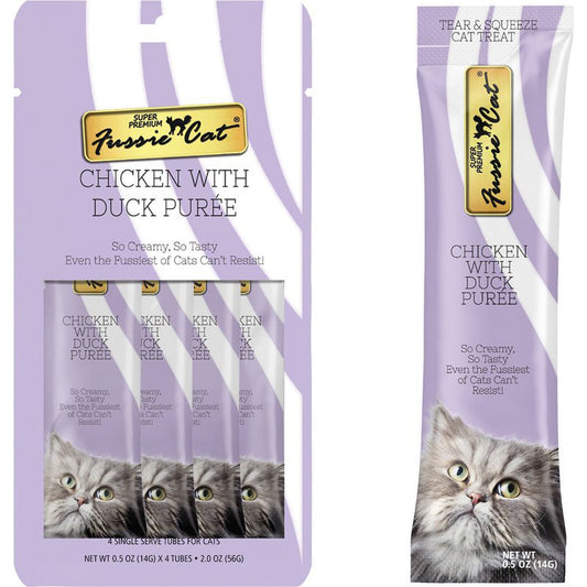 **Fussie Cat Treat Chicken With Duck Puree 2oz/18count