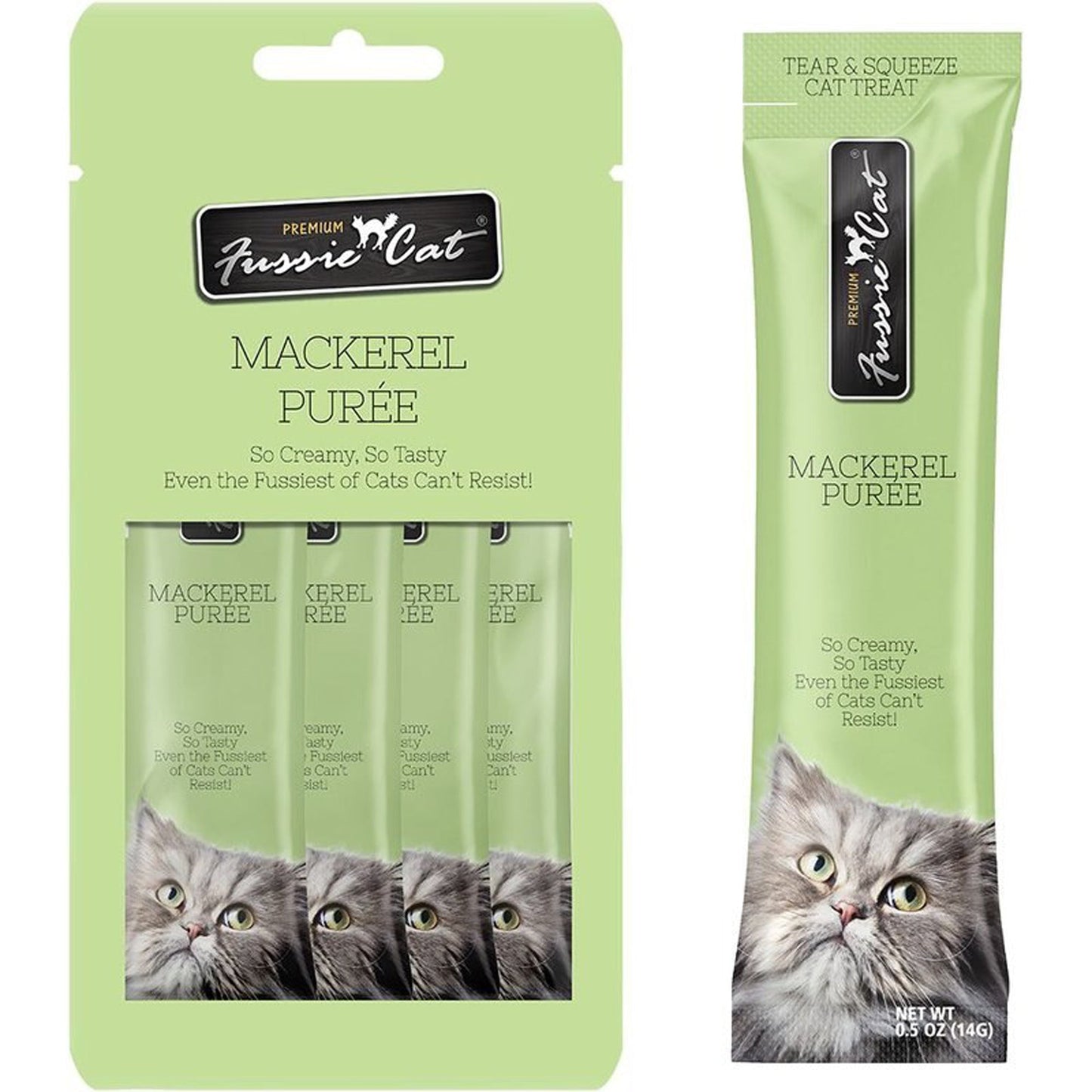 **Fussie Cat Puree Mackerel 2oz/18count