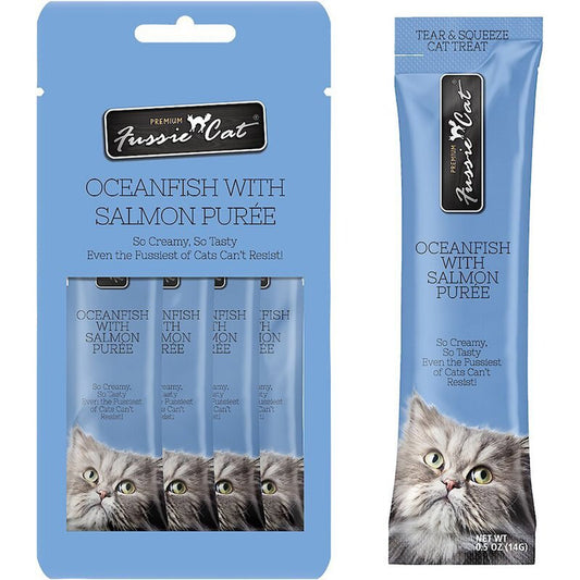 **Fussie Cat Puree Oceanfish Salmon 2oz/18count