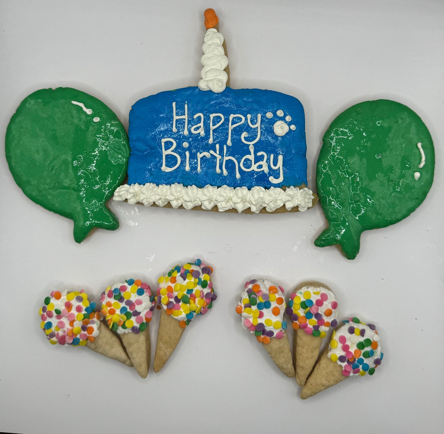 Happy Birthday Treat Platter (green/blue small)